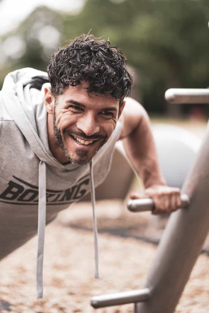 portrait young man smiling work out portrait young man smiling work out