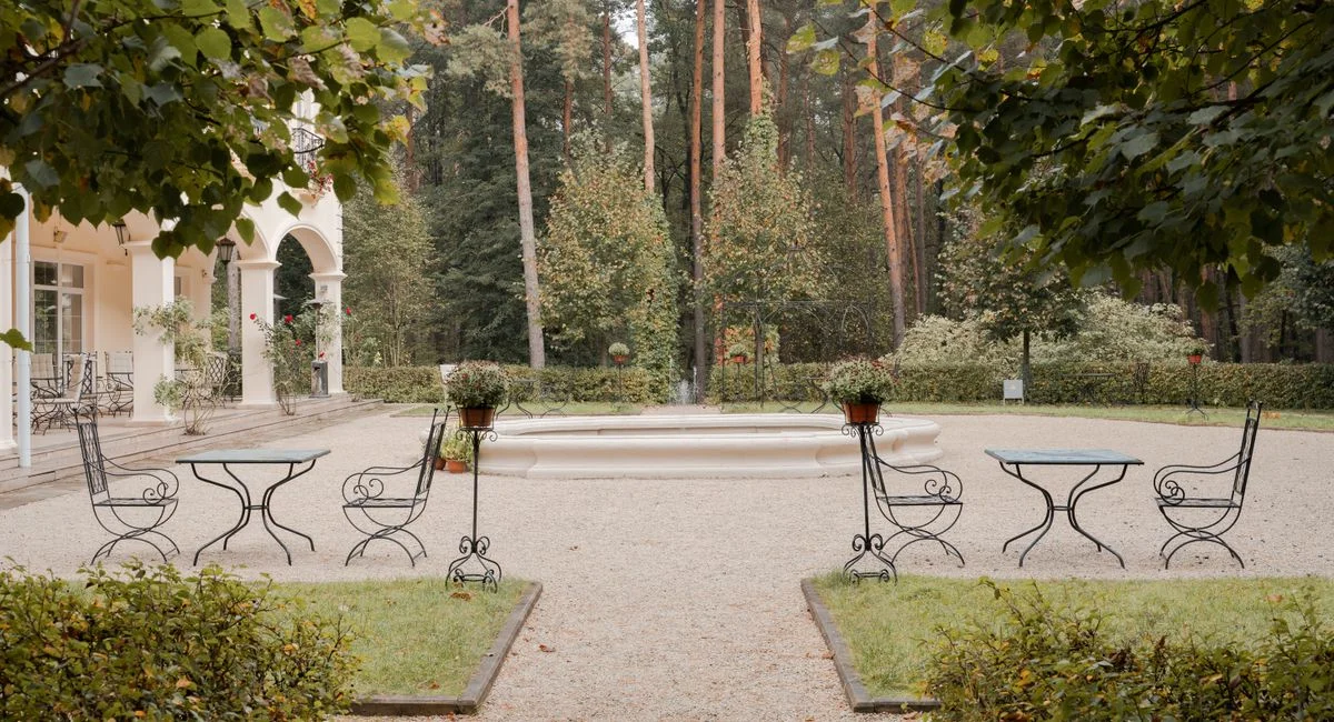 Illustration, gartengestaltung mit pool ideen bilder