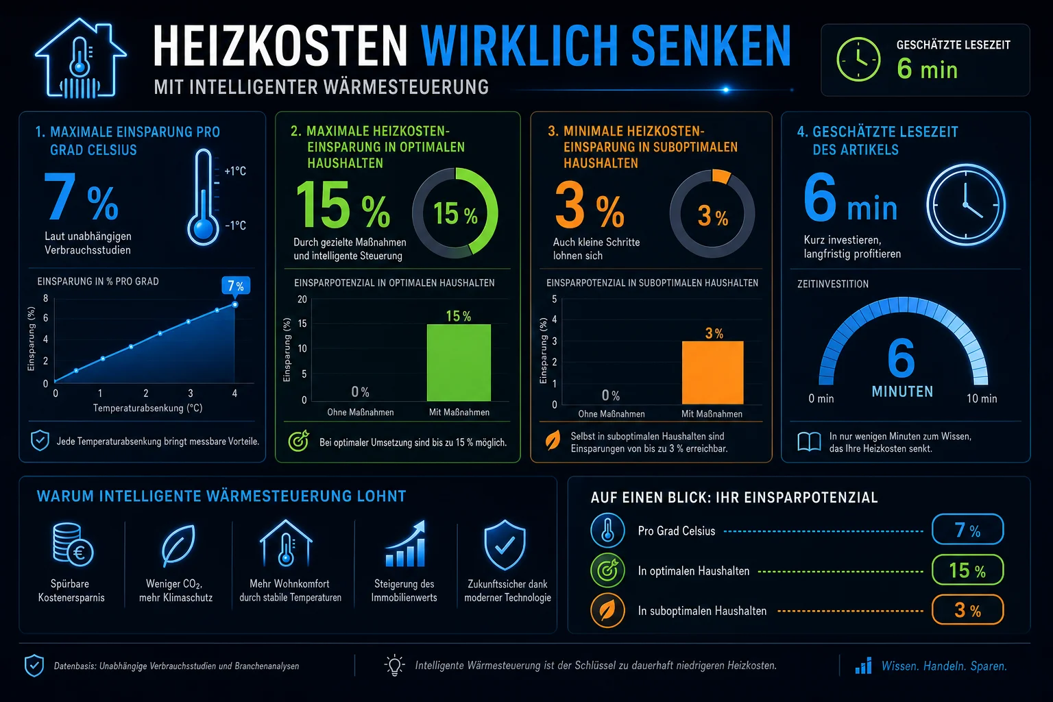 Infographie — Heizkosten wirklich senken mit intelligenter Wärmesteuerung