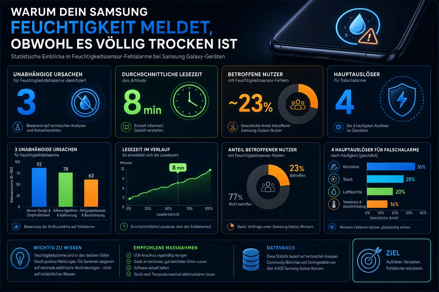 Infographie — Warum dein samsung feuchtigkeit meldet, obwohl es völlig trocken ist