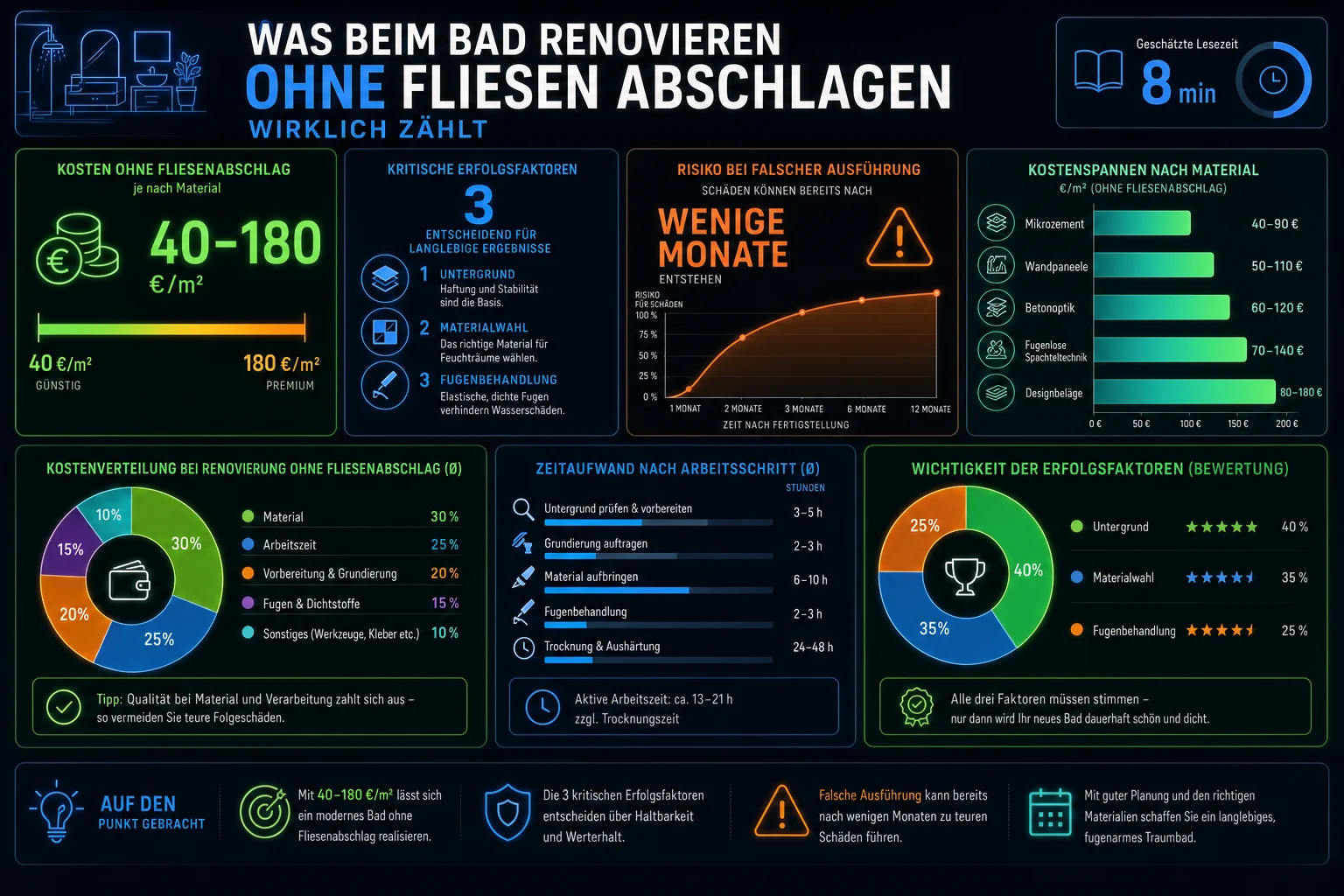 Infographie — Was beim bad renovieren ohne fliesen abschlagen wirklich zählt